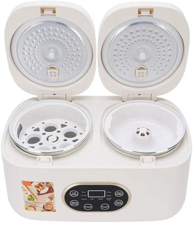Doppelter Slow Cooker, Timer -Funktion, 2 -up -Deckel, Multifunktionaler Kochtopf, Buffetserver, Dual für die Sammelparty -Sammlung (EU-Stecker 220V)