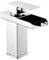 Rubinetto miscelatore per lavabo a cascata per bagno, moderno monoblocco quadrato miscelatore monocomando in acciaio inox cromato