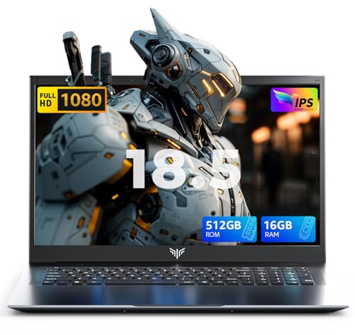 ACEMAGIC Laptop 18,5 Zoll 2026 Laptops 1080P FHD, Ryzen 3 4300U (4 Kerne, 8 Threads bis zu 3,7 GHz), 8000mAh, 16 GB DDR4 512 GB, Laptop AX18 1080P FHD HDMI/WiFi/BT 5.2/USB 3.2