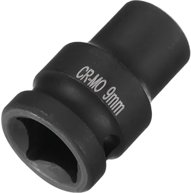 Awclub 1/2-Inch Drive 4 Point Square Impact Socket 9mm CR-MO Blackening, Metric Chamfered Female Pipe Plug Socket Tool | Professional Grade