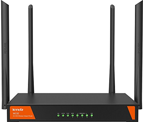 Tenda W15E router wireless Dual-band (2.4 GHz/5 GHz) Gigabit Ethernet Nero