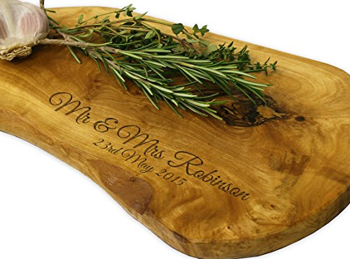 Personalised Slim Olive Wood Chopping/Cheese Board - 30cm