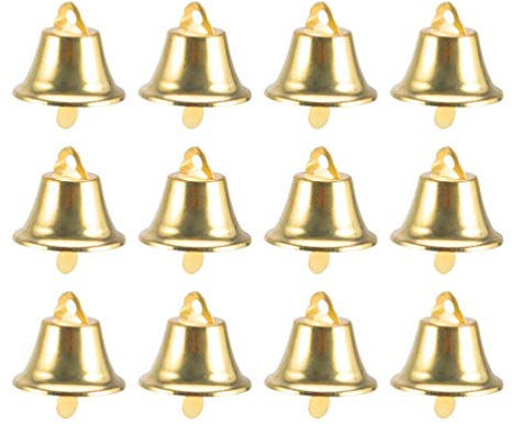 Amosfun Mini Campanelle Natalizie in Metallo 1.6Cm Campanelle Piccole Per Addobbi Natalizi Ciondoli Rotondi Fai Da Te Per Albero Di Natale Decorazioni Festive Per Casa E Ufficio