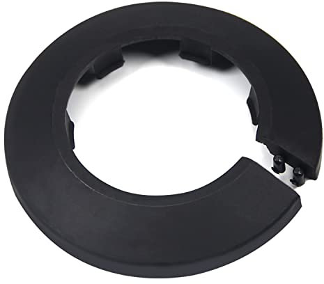 MroMax Passend für 4,2 cm Außendurchmesser, Flansch, Wasserrohrabdeckung, Dekoration, schwarze Rohrabdeckung, Heizkörper, PP-Kunststoff, 43 mm, Rosettenmanschette für Wandrohr, Rohrdekoration, 1 Stück