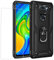 Joytag Compatibile per Cover Xiaomi Redmi Note 9，Custodia + Vetro temperato Silicone TPU 360 Grado Anello Girevole Magnetico Supporto Cassa del Telefono dell'auto Case-Nero