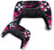 Finest Folia Schutzfolie kompatibel mit PS5 Sticker Hülle für Spiele Konsolen Controller Gehäuse Aufkleber Vinyl Folie Skin gegen Kratzer Design Cover R140 (Controller Set, Nr. 15 Neon Pink)