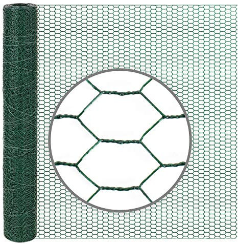 VOSS.farming 10m x 75cm Hasendraht Hühnerdraht Sechseckgeflecht 13x0,9mm Kaninchendraht Maschendraht grün