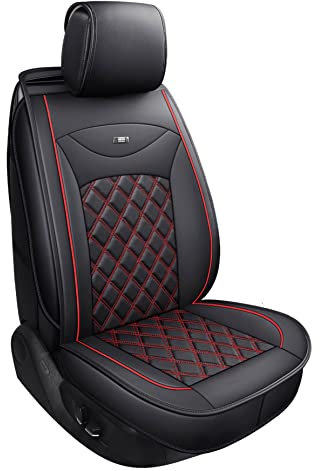 Udpomb Luxus Einzelsitzbezüge Universal Vordersitze Leder, Autositzbezug Wasserdicht Auto Sitzbezug, Fahrersitz oder Beifahrer Autositz Sitzbezüge, Sicheres Material - Kunstleder, 4 Jahreszeiten