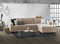 Talamo Italia - Schlafsofa mit Halbinsel Adelia, Sofa mit drehbarer Öffnung, Aufbewahrungshalbinsel rechts, schmale Armlehnen, 100 % Made in Italy, 260 x 95 x 90 cm, Beige