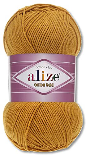 Alize 100 g Cotton Gold Premium Wolle in 59 Sommerwolle Garn Stricken Amigurumi (02 | Senf)