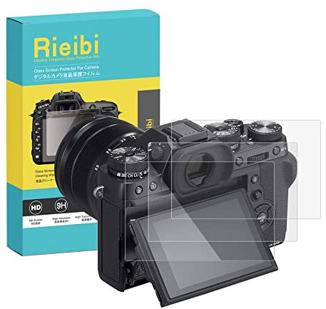 Rieibi 3 Stück Schutzfolie für Fujifilm X-T1 X-T2 Displayschutzfolie, 0,33 mm, Härtegrad 9H, gehärtetes Glas, für Fuji XT1 XT2, Anti-Fingerabdruck, Kratzfest, ultraklar