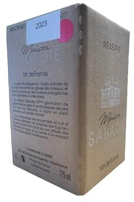BIB pays des côtes Rosé sec vin de France 5 litres, avec robinet.
