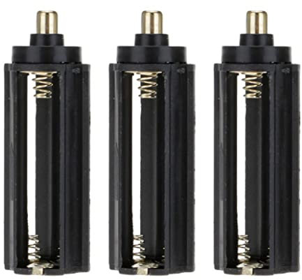 Battery Holder, Black Cylindrical Type Plastic Battery Holder For 3x AAA To 18650 Battery Converter Box Flashlight Lamp Adapter