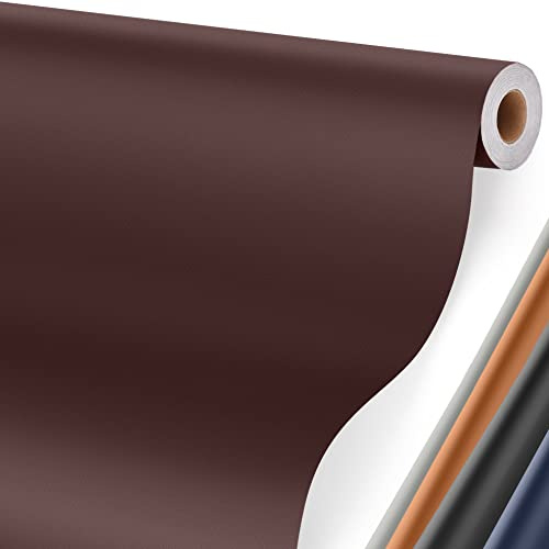 Leder Reparatur Set Dunkelbraun, 40 x 160cm Kunstleder Selbstklebend, Lederflicken Selbstklebend Leder Patch für Couch, Sofa, Autositze Zubehör,Jacken, Handtaschen