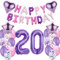 Luftballons 20. Geburtstag deko frauen Lila Folienballon 20 jahre Geburtstag dekoration frau Happy Birthday 20 Geburtstag deko mädchen lila ballon 20 Geburtstagsdeko 20 Geburtstag frauen deko