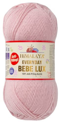 Strickfein Himalaya Everyday Bebe Lux Strickgarn – 100g/250m – 100% Antipilling Acryl – OEKO-TEX – Für Babydecken, Kleidung (Puder)