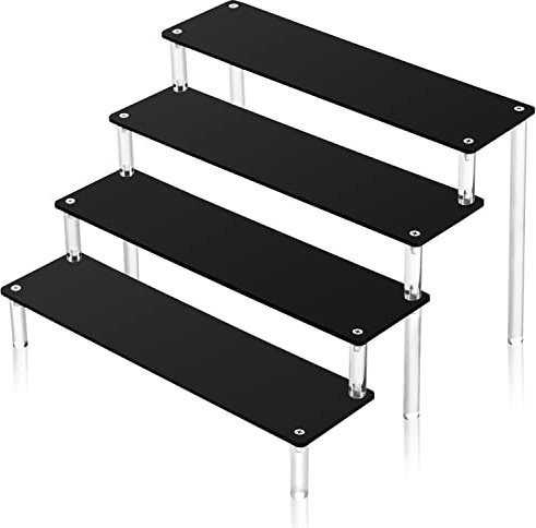 Lighterday 4 Lagen Acryl Riser Display Ständer Durchsichtigen Parfüm Organizer Cupcake Ständer Gewürz Organizer Regal für Figuren Cupcake Sammlerstücke Gewürz Parfüm Sonnenbrillen