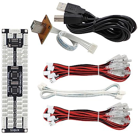 SJ@JX Arcade Game 2 Player USB Encoder Board Macro Command Zero Delay Gamepad Button Joystick Controller for Nintendo Switch PC PS3 Raspberry Pi Windows