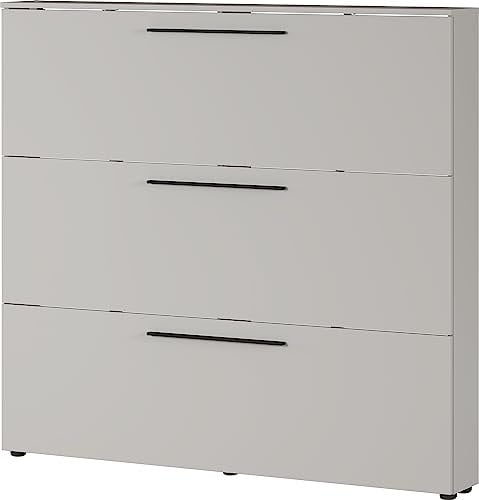 Germania Schuhschrank 2578-572 GW-Utah, in Kaschmir, mit Platz für 18 Paar Schuhe, geringe Tiefe, ideal für schmale Flure, 140 x 129 x 19 cm (BxHxT)