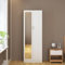 2 Doors Mirrored Wardrobe for Small Bedroom Bedroom Furniture Robe with 1 Storage Compartment, Hanging Rail, 72 x 47 x 170 cm (White)
