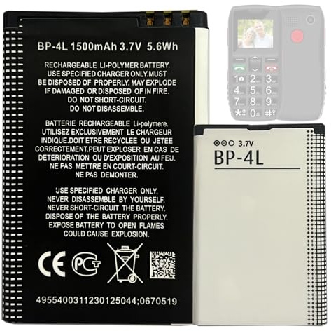 HIGHAKKU Ersatzakku BP-4L kompatibel mit Artfone C1/C1+/CS182/CS188 Phone