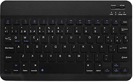 Knadgbft Wireless Keyboard,Spanish Language/English Dual Language Bluetooth Keyboard for Micro-soft/Surface Pro 5