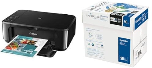 Canon PIXMA MG3650S Drucker Farbtintenstrahl DIN A4 (Scanner & 2500 Blatt Navigator Expression Inkjet/Kopierpapier 90g/m² A4 Papier