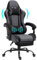 Delman Silla de Oficina para Videojuegos, de Tela, con función de Masaje, USB, ergonómica, con reposapiés, reposacabezas, cojín Lumbar, Silla giratoria para Gaming, 02-0040 (Gris)
