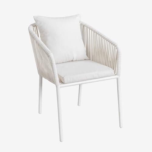 SKLUM Silla de Comedor con reposabrazos en Aluminio y Cuerda Trenzada Arhiza Classic -