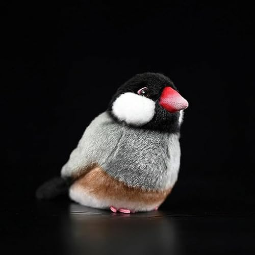 lilizzhoumax Grauer Vogel plüschtier 14cm/5” Simuliertes Tier Kawaii Grauer Vogel Plüsch Realistische Vogel Spatz Spielzeug für Wilde Tiere Geschenk für Kinder pelziges Stofftier Vogelsammlung