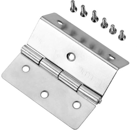 2 Stück Silber 44 mm Schranktür Gepäckscharnier Möbelbeschläge Schmuck Holzkiste Koffer Vintage 6 Löcher dreiklappbare Scharniere