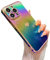 ZTOFERA for iPhone 12 Pro Max Case 6.7 inch,Cute Colorful Iridescent Plating Edge Case with Love Hearts Pattern,Camera Lens Protection Shockproof Phone Case for Women Girls,Iridescent Violet