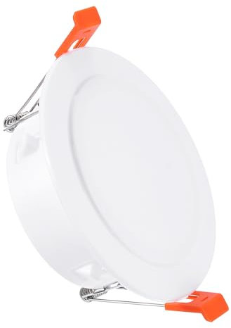 PATIKIL Placa de Cubierta de Techo de Resorte de 3.3 Recorte de Luz Empotrada para Agujero de Foco con Panel Decorativo con Hebilla para Aberturas de Techo de 3.5-4.1 Blanco