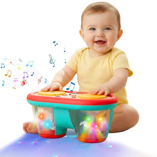 Morkka Spielzeug 6-12 Monate Baby Ocean Projector Light Up Musical Toys für 12-18 Monate Krabbeln Lernen Hand Clap Drum Mummy Time 1 2 Jahre Baby Boy Girl Gift