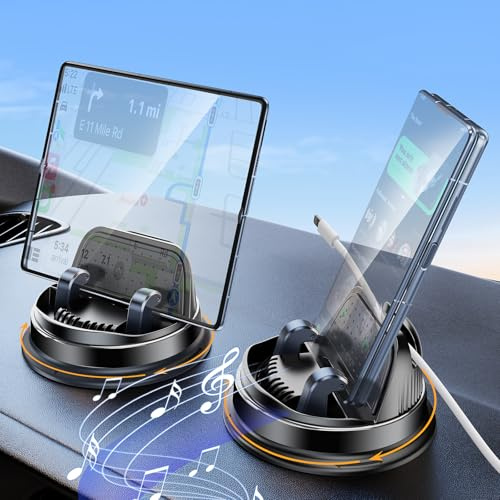 Handyhalterung Auto,Armaturenbrett Kleben Handy Halterung Auto,[Ton verstärken]360 grad Smartphone Car Holder,Phone Holder Car für iPhone 16/15/14 Pro Max Samsung S25/S24/S23 Ultra Z fold 5 6 7 Xiaomi