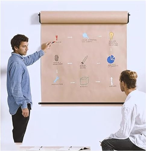 An der Wand montierter Kraftpapierschneider, Kraftpapierrollen-Set zum Notieren/Kraftpapierrollen-Set zum Notieren/Zeichnen mit DIY-Werkzeugen, Halterung für Kraftpapierspender (90 cm breit)