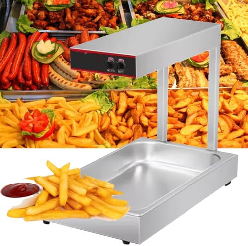 XNZJHPP Commercial Food Heating Lamp, Warming Dump Station Countertop Fries Food for Chips Churros Buffet Kitchen Restaurants