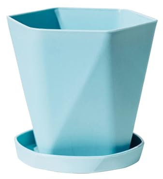 Maceta de resina para el hogar, balcón de plástico, grande, espesante, para terraza y jardín, de plástico, 40 cm de diámetro (azul cielo, talla única)