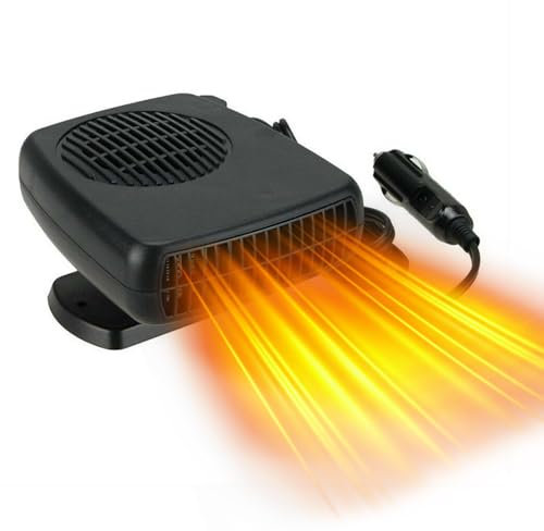 Portable Car Heater 12V 200W - Fast Heating & Cooling, 2-in-1 Car Defroster & Windshield Defogger, Plug into Cigarette Lighter, Anti-Fog Auto Heater for Winter Driving, Quick Heat & Defrost Solution