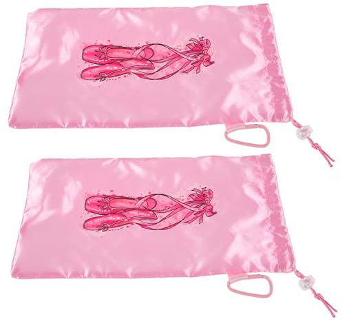Holibanna 2 Pièces de Rangement pour Chaussures de Danse Sacs pour Filles Sacs à Chaussures pour Le Stockage Sacs de Rangement pour Chaussures fourre-Tout de Ballet rapporter Rose