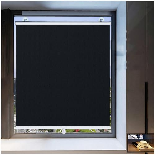 Saugnapf-rollos Ohne Bohren, Verdunkelungsrollos Für Fenster, Verdunkelungsvorhänge 30-80cm Breit, Dachfenster Rollos, Einziehbare/tragbare Sonnenschutzrollos Jalousien,black-30x100cm/12*39in