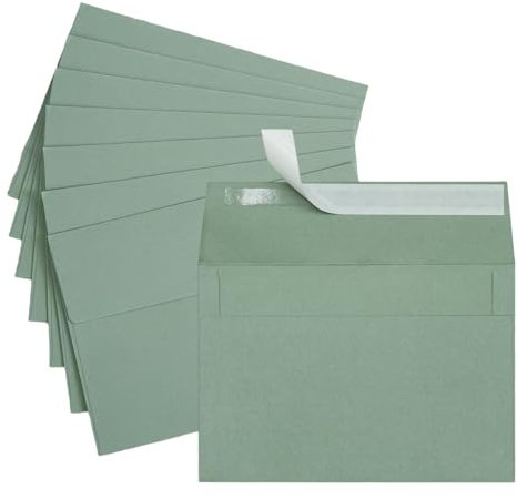 50 Stück Briefumschläge Maigrün, Din C5 Birkengrün (Grün), 16×10.8Cm Kuverts Ohne Fenster für Weihnachten, Edle Kuverts für Große Einladungen und Karten Zum Geburtstag Oder Hochzeit