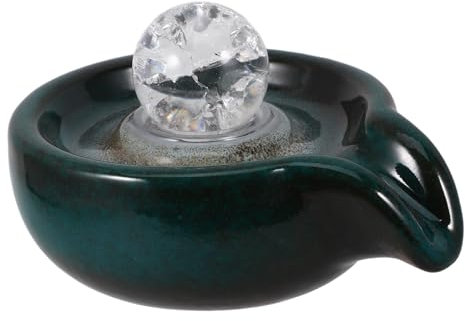 Ciieeo Waterfall Fountain Outdoor Accessory Peacock Green Crystal Ball, Replaceable Garden Fountain Decor Part for Landscape and Indoor Water Features,