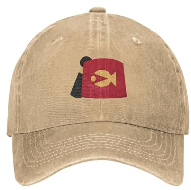 URYRYUI Bedruckte Baseballkappe Grunkle Stan's Fez Gravity Falls Klassisch Distressed Gewaschen Männer Frauen Outdoor Laufen Golf Geschenk Kappen Hut Sportzubehör Geschenke