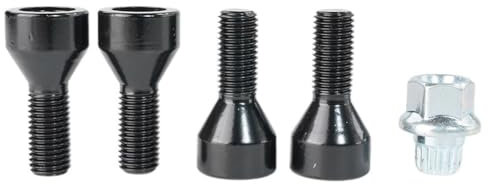 Bulloni Antifurto per Ruote,Bulloni Ruota Migliora la sicurezza delle ruote con un set di 4 bulloni di bloccaggio Uso adatto per cerchi in lega M14 X1.25 neri + chiave Uso adatto per BMW MINI R50 di l