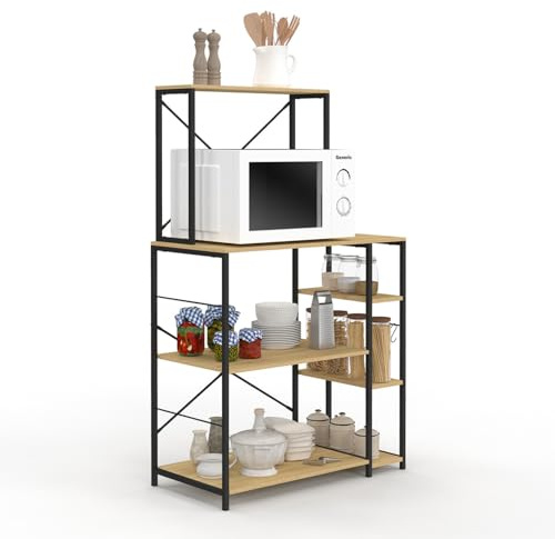 IDMarket - Estantería de cocina DETROIT soporte microondas multiestante