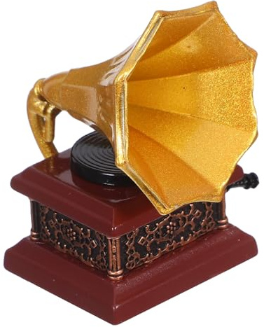 TOYANDONA Phonographe rétro miniature modèle vintage platine ornement pour maison de poupée détaillé accessoires de salle de musique créatif décor de collection et miniature scènes de salon