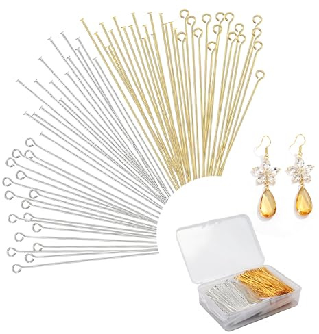 800 unidades de remaches para hacer joyas, pasadores con ojal de acero inoxidable, 5 cm, para manualidades, pendientes y collares, accesorios de manualidades