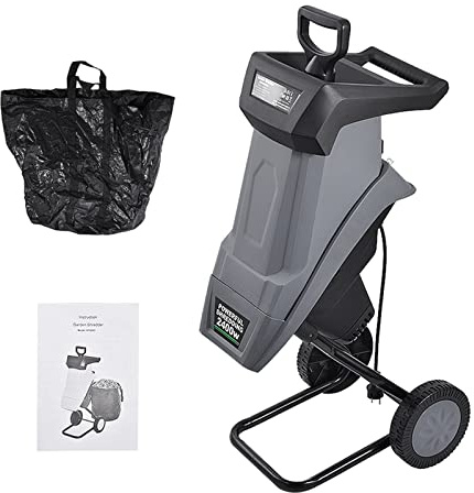 HT6533 Powerful Wood Chipper Branch Crusher Electric Breaking Machine 2400W Tree Branch Crushing Machine Garden Tool Home Use(with 20M Power Cord)