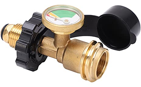 Mavaol Propan-Tank-Adapter-Konverter mit Manometer, leuchtend für Wild Camp Gasgrill, US-Standardgewinde